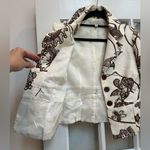 Cache Vintage  Y2K Silk Floral  Chic Brown & Cream Blazer Jacket Size 2 XS Photo 4