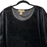 Notations  Woman Black Velvet Glittery Tunic Top Long Sleeve Stretch Size 3X Photo 1