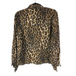 Reformation Blouse Top High Neck Long Sleeve Leopard Print XS/S Photo 1