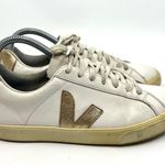 VEJA Esplar White and Gold Leather Sneakers Women's 7 US Photo 2