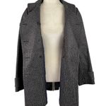 J.Crew  Collection Stormy Tweed Lille Silk Overcoat Jacket Gunmetal Gray Size 10 Photo 8