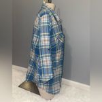 Arizona Jeans Arizona Jean company blue plaid button up top shirt 3/4 sleeves XL Photo 1