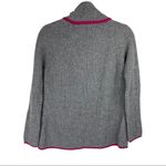 Bartolini Italian Small Wool/Cashmere Blend Gray Turtleneck Sweater Pink Trim Photo 2