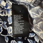 Perceptions NY SZ 8 A-Line Midi Dress Floral Cap Sleeve Empire Waist V-Neck Blue Photo 8