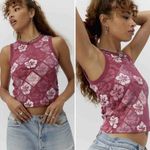 Daydreamer  Size XS Hibiscus Shrunken Tank Top In‎ Jam Pink - New Photo 4
