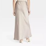 A New Day (Cream)  Satin A-Line Midi Slip Skirt Photo 1