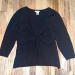 Worthington  | Black Rayon/Nylon Comfy Tie-Front Top | Size XL Photo 0