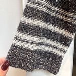 Amina Rubinacci Textured Sequin Grey Linen Blend Knit Sweater Dress Size Medium Gray Photo 5