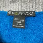 Exofficio size small‎ long sleeve v neck sweater blue 100% nylon super soft Photo 2