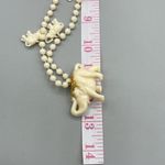 Vintage Celluloid large lucky Elephant statement necklace . Gold Photo 9