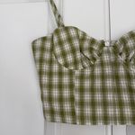 Princess Polly Tuscan Top Green plaid adjustable spaghetti strap sweetheart neck Photo 6
