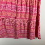 Umgee  Floral Paisley Tiered Mini Dress Small Pink Boho Lightweight Flowy Resort Photo 1