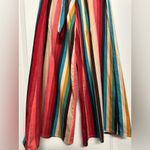 Anthropologie Colorful Striped Wide Leg Pants Red Size 4 Photo 2