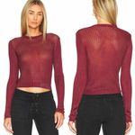 Free People  H2O Crew Pullover Sweater Raw Garnet Size Large Photo 1