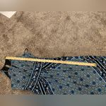 Dress Barn Y2K Halter Keyhole High Neck Blue Black Geometric Maxi Dress Photo 4