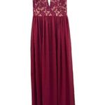 Lulus Make Way For Wonderful Berry Red Lace Sleeveless Maxi Dress Size S Photo 0