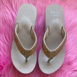 SO Stylish  Beige Flip-Flops with Rhinestone Straps Photo 2