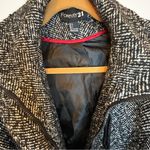 Forever 21 Faded Glory Women's Black and White Faux Wool Herringbone Trench Coat Large Photo 9