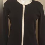 Liz Claiborne Black & Cream Top & Jacket Set Sz M. Pull Over Jacket Front Zip. Photo 4