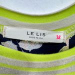 Le lis Lime Mixed Print Green & Pale Gray Striped with Navy Floral Back Panel M Photo 11