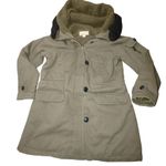 Michael Kors Hooded Parka Coat Size Large Olive Faux Fur Trim Sherpa Lining Black Photo 8