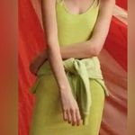 ZARA NWT  Ribbed Stretchy Lime Green Mini Tank Dress Photo 1