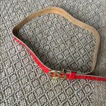 Pearl Accessories Vintage Red Patent Leather Gold Logo Belt 980 Photo 2