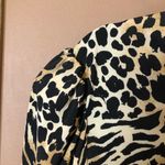 A Love Story Gia Faux Wrap Leopard Print Puff Sleeve Bodysuit Black Brown medium Photo 6