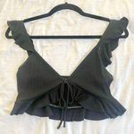 Publik Black Ruffled Tie-Front Top Photo 0