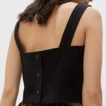 Everlane Button Back Cropped Picnic Tank Black Size 2 and 12 Organic Cotton Photo 3