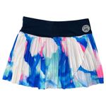 Bidi Badu Sz XS White Blue Pink Watercolor Inaya Plisse Tech Tennis Skirt Skort Photo 3