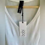 Bobi  - White Short Sleeved T-Shirt | Slight Crop - Ruffle Hem - NWT - Cotton Photo 2