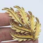 Unsigned Gold Leaf Brooch Pin Photo 1