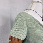 Active USA L Knit Twist Front Cropped Sage Green SoftGirl Y2K Cottage Minimalist Photo 1