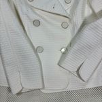 Talbots EUC White Waffle Weave Double Breasted Blazer Jacket Women's Size 6 Photo 5