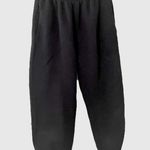 SheIn Solid Black Elastic Waist Fleece Sweatpants Photo 1