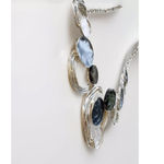 Boutique Chunky Necklace Set womens jewelry earrings Silver Black Gray Photo 8