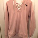 PINK - Victoria's Secret Lace up Pink Sweatshirt Photo 0