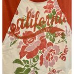 Pilcro Anthropologie Muscle Sweatshirt Size S Cream Floral Graphic Orange Photo 7