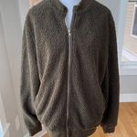 MIROL Olive Khaki Green Boucle Zip Bomber Jacket Size Large Photo 0