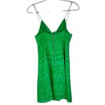 Alice + Olivia ALICE‎ + OLIVIA Roe Tie-Front Flare Dress Green Keyhole Mini Geometric Silk Sm 4 Photo 7