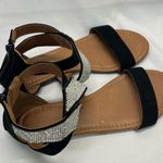 Olivia Miller  Day Dreams Ankle Strap Sandals W\Rhinestones Heel Zip 7 BLACK Photo 2