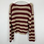 J.Crew  Montauk Pullover Sweater V Neck Striped Beechwood Bordeaux Large NWT Photo 9