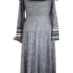 Knit Maxi Dress Gray Tribal
Print Cowl Neck Long Sleeve A Photo 1