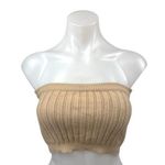 Beige Botany Rib Sleeveless Strapless Cami Camisole Bandeau Crop Tank Tube Top M Size M Photo 0
