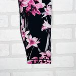 Yogalicious Women's Black Pink Floral Lily Print Active Leggings Size LG Pockets Photo 13