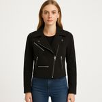 VICI  Black Faux Suede Zipper grunge rocker Jacket Photo 7