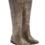 Frye Tall Gray Distressed Leather Paige Riding Boots Photo 0