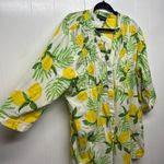 Club Z Collection Shirt Womens 1X Cotton Lightweight Tropical Beachy Coastal Yellow Photo 4