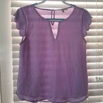 Papaya M lavender scallop sleeve key hole front blouse Photo 0